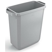 Durable Durabin Eco Rectangular Waste Bin, 60 Litre, Grey