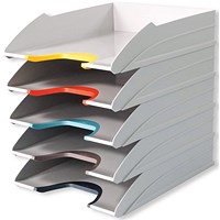Durable Varicolor Mix Eco Stackable Letter Trays A4+ Grey (Pack of 5)