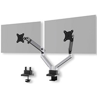 Durable Select Plus Monitor Mount Arm for 2 Screens Up to 32 Inch with Desk Clamp Attachment
