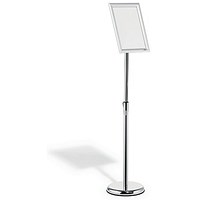 Durable Floor Stand with Aluminium Snap Frame, A4, Silver