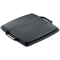 Durable Durabin Eco Recycled Plastic Square Bin Lid, 90 Litre, Black