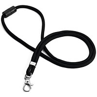 Durable Recycled Fabric Lanyard Black (Pack of 10) 824101