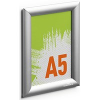 Durable Aluminium Snap Frame Notice Holder A5 Silver