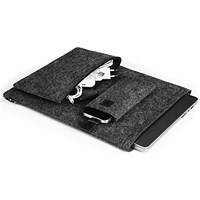 Durable Recycled Felt Protective Laptop Sleeve 16.4 Inch with Accessory Bag + Mobile Sleeve