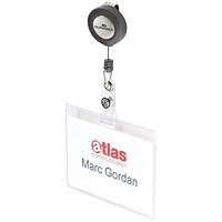 Durable Mono Security Pass Holder with Badge Reel Clear (Pack of 10) 8138/19