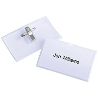 Durable Name Badge, Click Fold, Combi-Clip, 90x54mm, Pack of 25