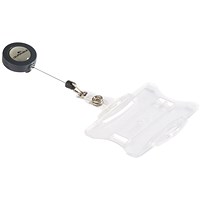 Durable Security Pass Holder with Badge Reel, 54x85mm, Clear, Pack of 10