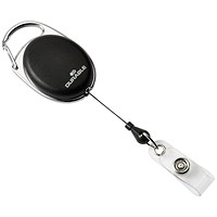 Durable Oval Badge Reel with Integrated Metal Clip Black (Pack of 10) 8324/01