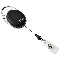 Durable Oval Badge Reel with Integrated Metal Clip, 850mm, Black, Pack of 10 Durable Oval Badge Reel with Integrated Metal Clip, 850mm, Black, Pack of 10