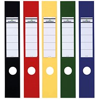 Durable Ordofix Self-adhesive PVC Spine Labels for Lever Arch File, Assorted (Pack of 10) 8090/00