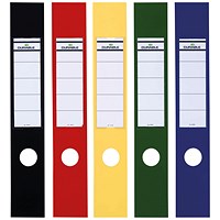 Durable Ordofix Self-adhesive PVC Spine Labels for Lever Arch File, Assorted, Pack of 10 Durable Ordofix Self-adhesive PVC Spine Labels for Lever Arch File, Assorted, Pack of 10