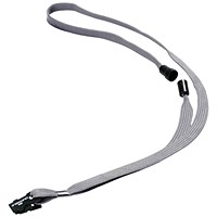 Durable Textile Badge Lanyard 10mm Grey (Pack of 10) 8119/10