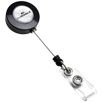 Durable Badge Reel, 850mm, Charcoal, Pack of 10