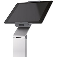 Durable Floor Tablet Stand, Adjustable Tilt, Silver