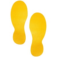 Durable Floor Marking Shape Foot, Yellow, 5 pairs