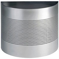 Durable Waste Basket Semi-circular 20 Litre 165mm Perforated Ring Grey