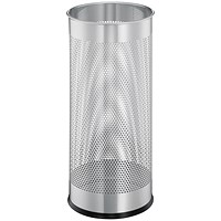 Durable Metal Umbrella Stand, 28.5 Litre, Round, Silver