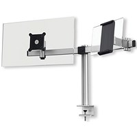 Durable Monitor Mount PRO for 1 Screen Up to 27in 1 Tablet Up to 13in + Desk Clamp Attachment