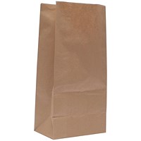 Brown 3.25Kg Paper Bags 150 x 100 x 305mm (Pack of 500) 302165