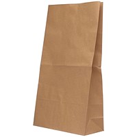 Brown Paper Bags 215x90x385mm 6.5kg (Pack of 125) 9430022