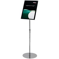 Deflecto Floor Sign Holder, A3, Silver