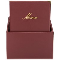 Securit Classic Range Menu Book and Box Set, 20 A4 Menu Books, 1 Menu Book Box, Red