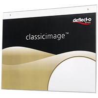 Deflecto Landscape Wall Sign Holder A4 (Pre-drilled for wall mounting)