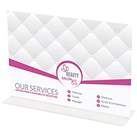 Announce Stand Up Sign Holder, A4 Landscape, Clear