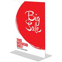 Announce Stand Up Sign Holder, A4, Clear