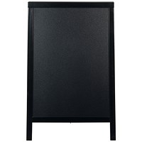 Securit Duplo Pavement Chalkboard with Lacquered Black Pinewood Frame 850x545x440mm Securit Duplo Pavement Chalkboard with Lacquered Black Pinewood Frame 850x545x440mm
