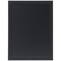 Securit Woody Chalkboard with White Chalk Marker and Mounting Kit 300x10x400mm Black