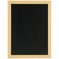 Securit Woody Chalkboard with White Chalk Marker and Mounting Kit 300x10x400mm Teak