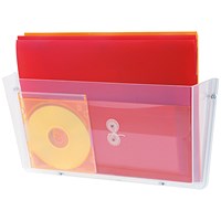 Deflecto Non-Breakable Wall File Pocket A4 (Unbreakable polycarbonate construction) Clear