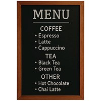 Deflecto Wall Mounted Chalkboard 300x400mm Teak
