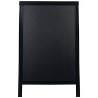 Deflecto Double Sided Pavement A Frame Chalkboard 850x545x560mm Black