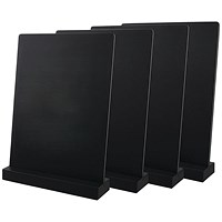 Deflecto Double Sided A4 Countertop Chalkboard Information Display Black (Pack of 4)
