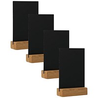 Deflecto Double Sided A5 Countertop Chalkboard Information Display Dark Oak (Pack of 4)