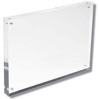 Deflecto Magnetic Block Desktop Card Holder, Acrylic, A5 Deflecto Magnetic Block Desktop Card Holder, Acrylic, A5