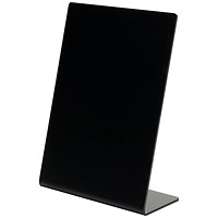 Deflecto Slanted Display Sign Holder, A5, Portrait, Black