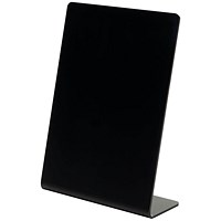 Deflecto Slanted Display Sign Holder, A6, Portrait, Black