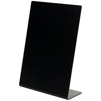 Deflecto Slanted Display Sign Holder, A4, Portrait, Black