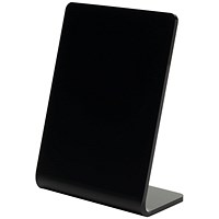 Deflecto Slanted Display Sign Holder, A7, Portrait, Black