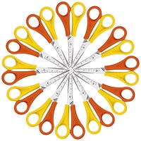 Westcott Scissors, Left Handed, 130mm, Yellow and Orange, Pack of 12