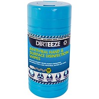 Dirteeze Hand And Surface Antiviral Disinfectant Wipes, 200 Sheets