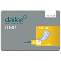 Dailee Men Premium Incontinence Pads, Level 2, Pack of 15
