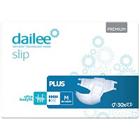 Dailee Slip Premium Plus Adult Diapers, Medium, Pack of 30