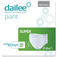 Dailee Pant Premium Super Incontinence Pants, Small, Pack of 15