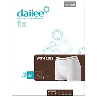 Dailee Fix Premium Fixation Pants with Legs, Large, Pack of 5
