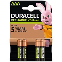 Duracell Rechargeable AAA Batteries, Pack of 4 Duracell Rechargeable AAA Batteries, Pack of 4