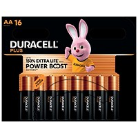 Duracell Plus AA Battery Alkaline 150% Extra Life Power Boost, Pack of 16